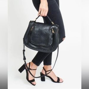 Stylish Khloe Crossbody Vegan Leather Bag - Black